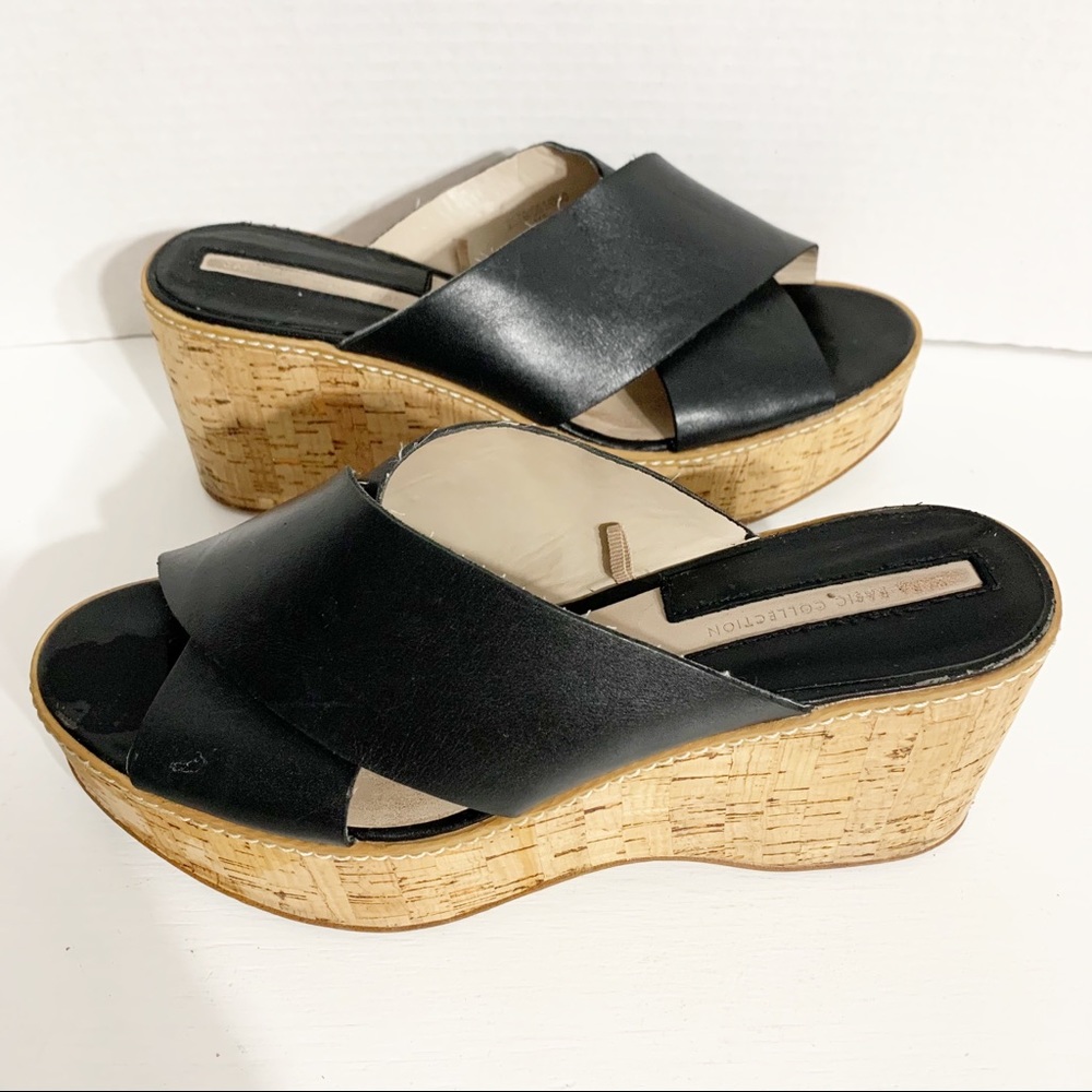 Zara Basic Collections Double Strap Cork Wedge Sl… - image 4